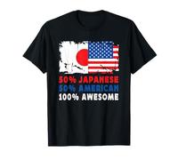 50% Half Japanese Half American 100% Awesome Japan Flag Camiseta