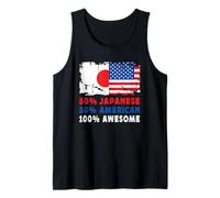 50% Half Japanese Half American 100% Awesome Japan Flag Camiseta sin Mangas