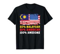 50% Half Malaysian Half American 100% Awesome Malaysia Flag Camiseta