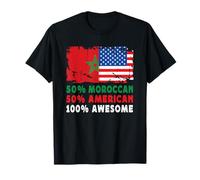 50% Half Moroccan Half American 100% Awesome Morocco Flag Camiseta