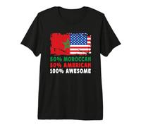 50% Half Moroccan Half American 100% Awesome Morocco Flag Camiseta Premium