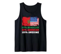50% Half Moroccan Half American 100% Awesome Morocco Flag Camiseta sin Mangas