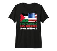 50% Half Palestinian American 100% Awesome Palestine Flag Camiseta Premium
