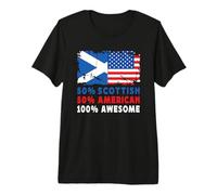 50% Half Scottish Half American 100% Awesome Scotland Flag Camiseta Premium
