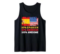 50% Half Spanish Half American 100% Awesome Spain Flag Camiseta sin Mangas