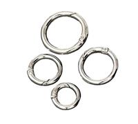 50 Hebillas de Metal for Monedero, con Resorte, Anillo Redondo, mosquetón, Gancho a presión, Cierre de Llavero, Accesorios for Bolso de joyería DIY(Silver 26mm)