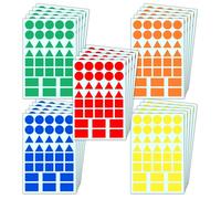 50 Hojas, 1800 Piezas - Gomets Colores Surtidos, Pegatinas Formas Geometricas - 5 Colores
