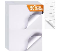 50 Hojas 2 Etiquetas por Hoja | Papel Adhesivo A5