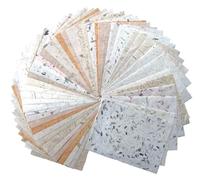 50 Hojas A4 Naturales de Paja de Arroz y Papel de Morera - Papel Washi Para Manualidades, Origami, Tarjetas y Escritura Impresa (Hojas Naturales, Cebolla, Paja)