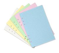 50 hojas A5 coloridas de 6 agujeros perforados a rayas para carpeta organizadora de tamaño personal, papel de relleno de planificador de hojas sueltas de 5 colores, rayado (8 1/4 x 5 5/8 pulgadas)