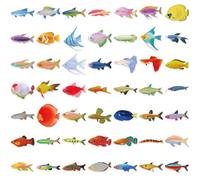 50 hojas de calcomanías de animales marinos con peces, calcomanías decorativas para álbumes de recortes, impermeables, océanos