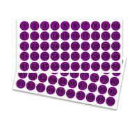 50 hojas de calcomanías de números del 1 al 100 de 25 mm, números redondos para taquillas, carpetas de archivos, etiquetas de clasificación