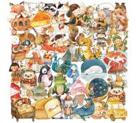 50 hojas de calcomanías decorativas para botella, recompensa, hadas, cuento, acuarela, etiqueta decorativa retro