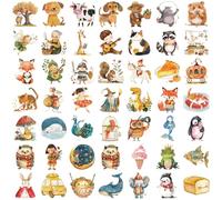 50 hojas de calcomanías decorativas para botella, recompensa, hadas, cuento, acuarela, etiqueta retro para equipaje, acuarela