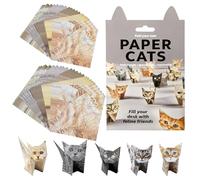 50 hojas de origami de 12 x 12 cm, papel de origami para manualidades, líneas plegables transparentes, gatos de origami 3D, fáciles de plegar, ideal para entusiastas de las manualidades y artistas