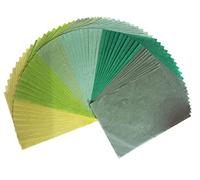50 hojas de papel de morera de colores lisos, diseño de origami, artesanía, hecho a mano, papel japonés Washi para hacer tarjetas Decoupage (verde)
