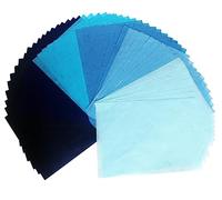 50 hojas de papel de morera de colores lisos, diseño de origami, hechas a mano, papel de seda japonés, para manualidades, decoupage, para hacer tarjetas (Azul)