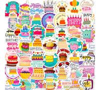 50 hojas de pegatinas de garabatos de deseos de cumpleaños de tarta de cumpleaños, pegatinas para niños, cuaderno de bricolaje de garabatos para niños