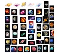 50 Hojas de Pegatinas de Planetas Cósmicos, Decoración Planetaria, Espaciales para Niños, Impermeables para Temas Espaciales y Fiestas