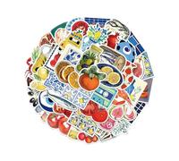 50 hojas de pegatinas de tomate mediterráneo, pegatinas estéticas, regalo, papelería decorativa para ordenador portátil