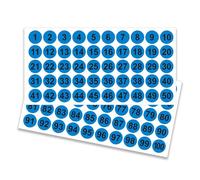 50 hojas de pegatinas redondas de números del 1 al 100 de 25 mm, autoadhesivas consecutivas para escuela, oficina, taquillas, almacén, herramienta de gestión