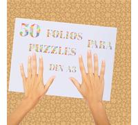 50 Hojas DIN A3 (42 x 30 cm) de Pegamento para Puzzles - Adhesivo en Folio para Rompecabezas - Conservar y Proteger Puzle - Valido para 500, 1500, 2000, 3000, 5000, 9000, 16500 (FBM)