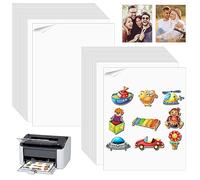 50 Hojas Papel Adhesivo de Vinilo Blanco, Impresoras Papel Pegatina para Imprimir A4, Mate Etiqueta de Vinilo Imprimible para Impresora de de Inyección deTinta o Láser, para Oficina/Estudio/Hogar