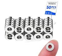 50 imanes preperforados de 12 x 3 a 4 mm, imanes de disco versátiles adecuados para decoración del hogar e instalación de letreros (fáciles de atornillar)