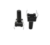 50 interruptores de botón táctiles de 6 x 6 mm for panel PCB, momentáneos, DIP de 4 pines, con reinicio automático, 6 x 6 x 4,3/5/6/7/8/9/10/11/12/13 mm.(6x6x12mm)