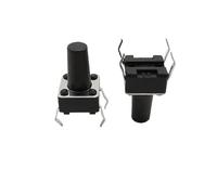 50 interruptores de botón táctiles de 6 x 6 mm for panel PCB, momentáneos, DIP de 4 pines, con reinicio automático, 6 x 6 x 4,3/5/6/7/8/9/10/11/12/13 mm.(6x6x10mm)