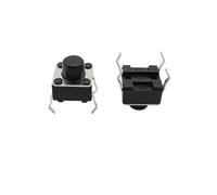 50 interruptores de botón táctiles de 6 x 6 mm for panel PCB, momentáneos, DIP de 4 pines, con reinicio automático, 6 x 6 x 4,3/5/6/7/8/9/10/11/12/13 mm.(6x6x6mm)
