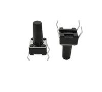 50 interruptores de botón táctiles de 6 x 6 mm for panel PCB, momentáneos, DIP de 4 pines, con reinicio automático, 6 x 6 x 4,3/5/6/7/8/9/10/11/12/13 mm.(6x6x11mm)