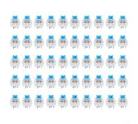50 interruptores de teclado mecánicos azules de 3 pines táctiles para teclear juegos, construcción personalizada, carcasa transparente, 1,5 x 1,8 cm