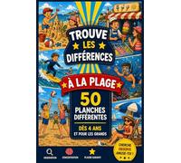 50 Jeux TROUVER LES DIFFERENCES - A LA PLAGE. Pour Développer Observation, Concentration et Logique: Livre d’Activité Garçon Fille avec Images Pastel