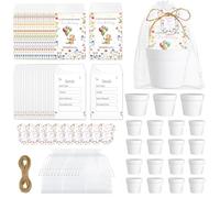 50 juegos de recuerdos de baby shower para invitados, a granel, incluye un poco de flor silvestre está en camino, paquetes de semillas de maceta, etiquetas de agradecimiento, bolsas de regalo, cuerdas