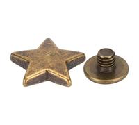 50 Juegos de Remaches de Estrella de Metal Kit de Remaches de Cuero Tachuelas de Estrella de Cuero Tachuelas de Cuero Tachuelas Bolsas de Ropa Cinturones Collar de Perro Zapatos (Antique Bronze)