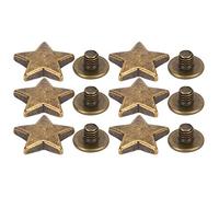 50 juegos de remaches de tachuelas de estrella Tachuelas en forma de estrella con picos Remaches prensados a mano para manualidades de cuero, decoración de ropa, chaquetas(Bronce)
