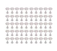 50 juegos de remaches hexagonales y pernos de 10 mm, kit de remaches metálicos para encuadernación, tornillos de cabeza redonda ranurada para artesanía en cuero y decoración de (Plata)