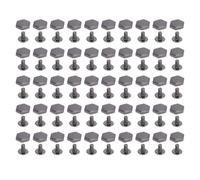 50 juegos de remaches hexagonales y pernos de 10 mm, kit de remaches metálicos para encuadernación, tornillos de cabeza redonda ranurada para artesanía en cuero y decoración de (Plata Negro)