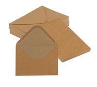 50 juegos de sobres y tarjetas de papel kraft C6, sobres marrones vintage con tarjetas en blanco para hacer tarjetas, invitación de boda de cumpleaños, noche (50 + 50)