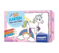 50 Karten Malen nach Zahlen - Regenbogenwelt: Mitnehmen, gestalten, verschenken