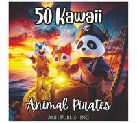 50 Kawaii Animal Pirates: Fun Coloring Book For Kids: Adorable Pirate-Themed, Cute Animals to Color for Boys and Girls Ages 4-8