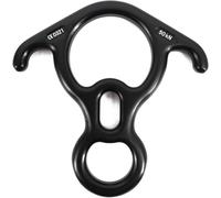 50 kN - Figura 8 de alta resistencia para escalada, rappel, rescate y aparejo cuesta abajo, color negro (1 paquete)