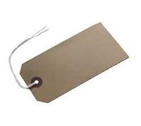 50 Large Brown/Buff (Manilla) Strung 134x67mm Tag/Tie On Luggage Craft Labels by Q-CONNECT