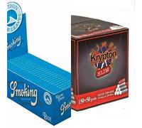 50 Libritos papel de liar Smoking Blue 70 x 37mm + 4000 filtros Krypton 6mm
