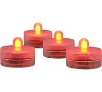 50 luces LED subacuáticas, sin llama, LED, funciona con pilas, luces decorativas para bodas, eventos, acuarios, Navidad, Halloween, luz (rojo)