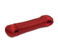 50 M Cuerda Tendedero Exterior,Cuerda de Acero Plastificada para Tendedero,Cable Tendedero,Rojo