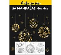 50 Mandalas Navidad Relajación: Libro para colorear y mandalas sobre el tema de la Navidad dibujos antiestrés y de relajación Gran formato 21,6x29 cm