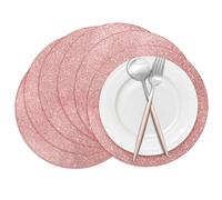 50 manteles Individuales de Papel con Brillo, Oro Rosa, Redondos, 35,5 cm, Desechables, mantelitos Decorativos, para Banquetes de Boda, Fiestas, hogar, Comedor, Mesa