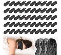 50 mascarillas de seda para dormir, con correa elástica ajustable, opacas, suaves y sin presión, para mujeres y hombres, cómodas vendas para los ojos, color negro